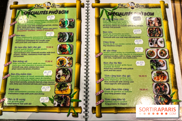 Pho Bom, le restaurant vietnamien, temple du pho et des nouilles Paris 13e - carte - menu - tarifs - prix