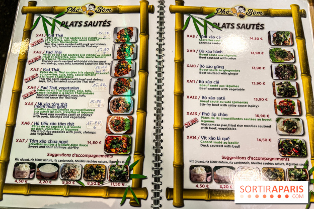 Pho Bom, le restaurant vietnamien, temple du pho et des nouilles Paris 13e - carte - menu - tarifs - prix