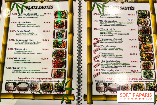 Pho Bom, le restaurant vietnamien, temple du pho et des nouilles Paris 13e - carte - menu - tarifs - prix
