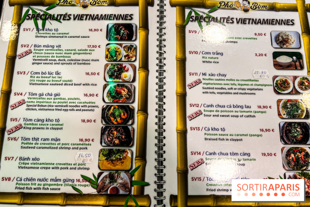 Pho Bom, le restaurant vietnamien, temple du pho et des nouilles Paris 13e - carte - menu - tarifs - prix