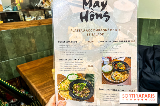 Mây Hồng, le restaurant vietnamien du 111 avenue d'Ivry Paris 13e - carte - menu