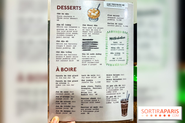 Mây Hồng, le restaurant vietnamien du 111 avenue d'Ivry Paris 13e - desserts