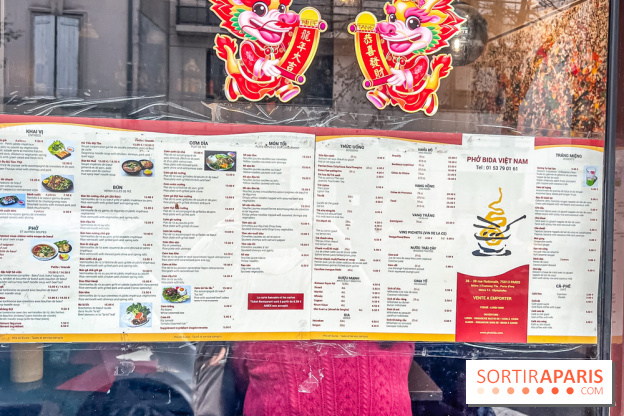 Pho Bida, le restaurant vietnamien  - carte-menu