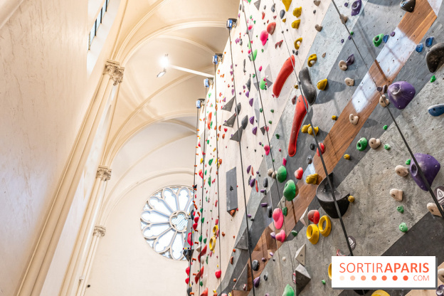 Climbing District Sèvres-Lecourbe, la salle d'escalade dans l'ancienne église Sainte-Rita dans le 15e -  A7C2069