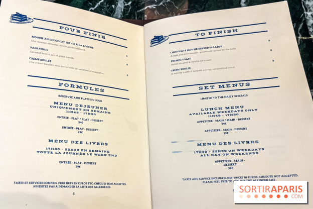 Le Bistro des Livres, le restaurant français pour les amoureux des bouquins - carte - menu