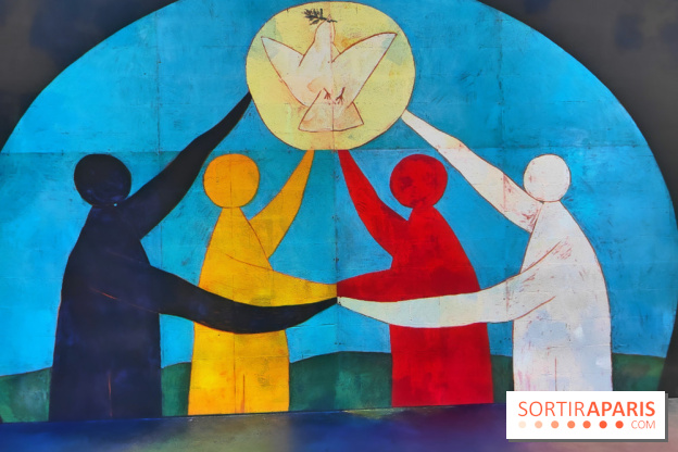 Picasso à l'Atelier des Lumières - La Guerre et la Paix «Les quatre parties du monde», 1957, © Succession Picasso 2024, © GrandPalaisRmn (musée national Picasso - Vallauris) / Patrick Gérin