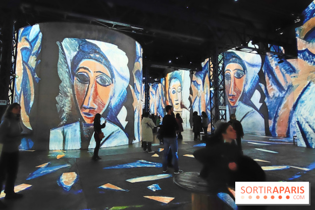 Picasso à l'Atelier des Lumières - Buste de femme ou de marin, 1907, © Succession Picasso 2024, © GrandPalaisRmn (musée national Picasso-Paris) / Adrien Didierjean