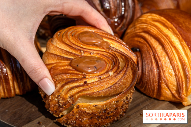 La boulangerie de Christophe Louie lance les nouvelle viennoiseries folles d'Anthony Nguyen - Roulé Choco et caramel Hochicha