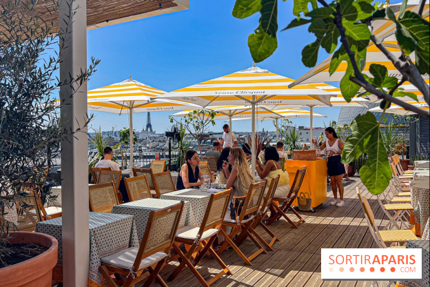 La terrasse estivale du Printemps Haussmann 2025 avec vue sur Paris et la Tour Eiffel  - image00001