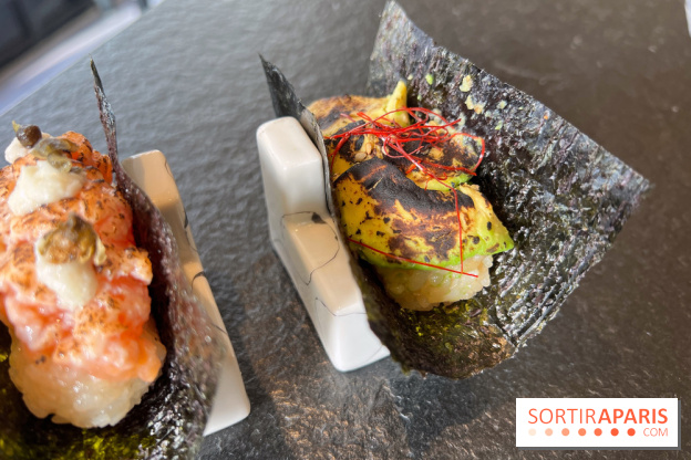 Nobisan - Temaki avocat flambé, temaki saumon flambé