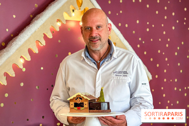 Bûches de Noël 2025 de La Grande Epicerie de Paris : trois gâteaux dans l'esprit des marchés de Noël