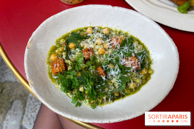 Chez Carrie - Pois chiche, fregola sarda, bouillon, pistou