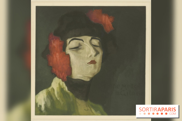 Marthe Mellot dans La Gitane, Alfredo Müller, 1900 Eau-forte et aquatinte en couleurs - 31 x 31,5 cm