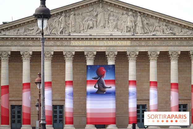 Seth habille la colonnade de l’Assemblée nationale - nos photos