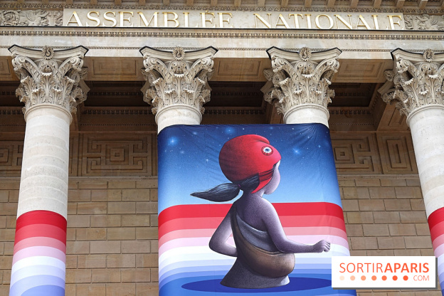 Seth habille la colonnade de l’Assemblée nationale - nos photos