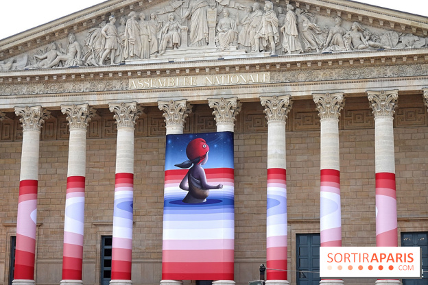 Seth habille la colonnade de l’Assemblée nationale - nos photos