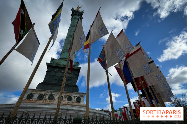 La Re-prise de la Bastille, 196 drapeaux recyclés autour de la Colonne de Juillet pour la Paris Design Week 2026