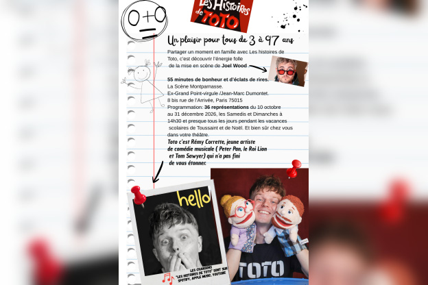 Toto "en vrai" avec le spectacle "Les histoires de Toto" à la Scène Montparnasse