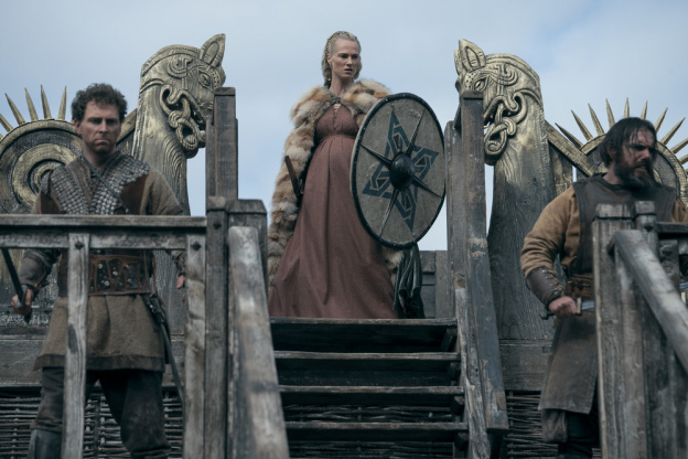 Bloodaxe - Guerriers vikings sur un rempart en bois