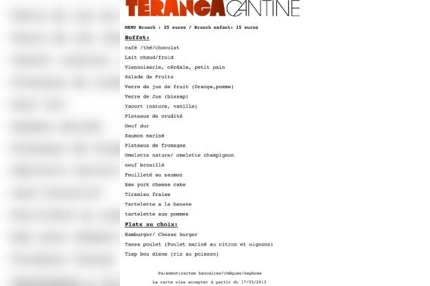 BRUNCH TERANGA CANTINE