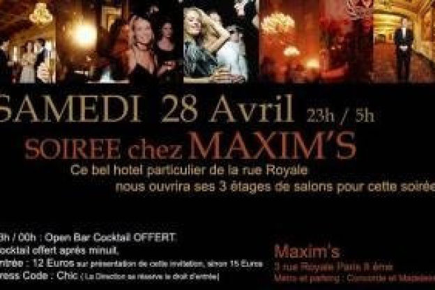 Soirée chez MAXIM’S