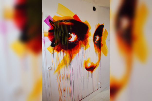 Bring it up by Dan23 wall street art graffiti Tour Paris 13 - Galerie Itinerrance Gallery project