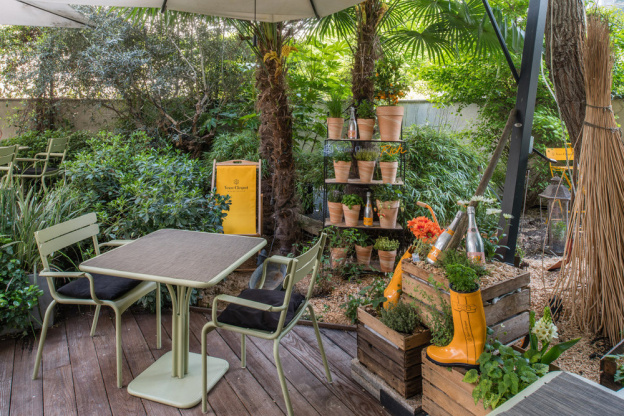 La Table du Huit ouvre son potager Veuve Clicquot en terrasse