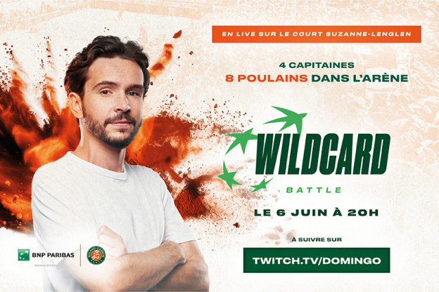 La Wildcard Battle : le show Twitch de Domingo à vivre en direct depuis Roland-Garros le 6 Juin