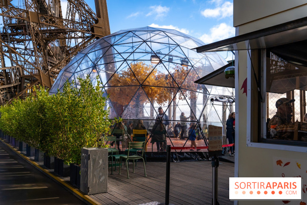 Bulle d'automne de la tour Eiffel : arbre géant et jeu grandeur nature au sommet de Paris