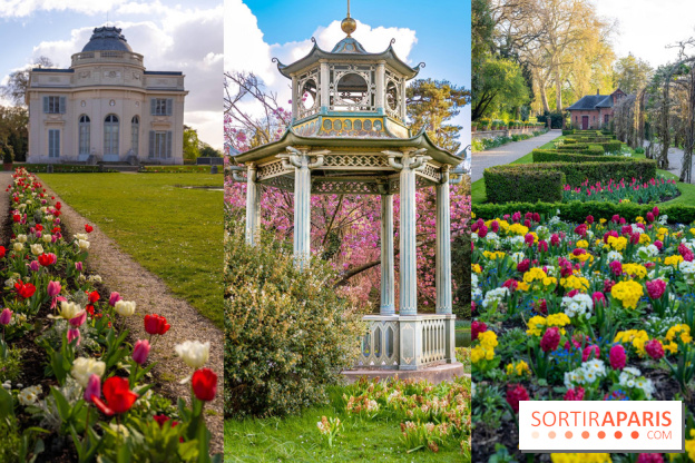 Le Parc de Bagatelle au printemps qui dévoile ses cerisiers, tulipes et jonquilles