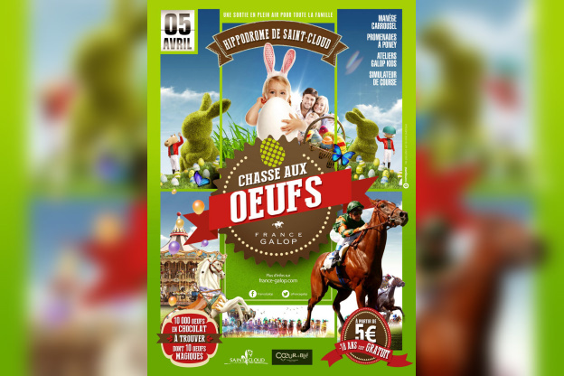 Chasse aux oeufs géante à l'hippodrome de Saint-Cloud
