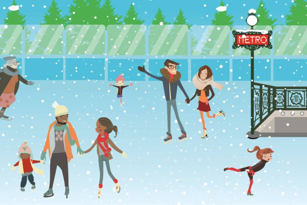 Patinoire RATP à la station Glacière