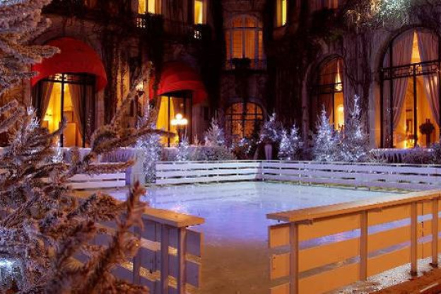 restaurant savoyard ephémère, plaza athénée, patinoire