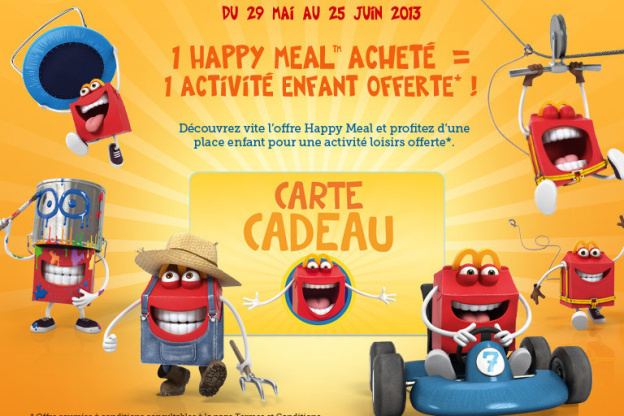 carte cadeau happy meal 2013