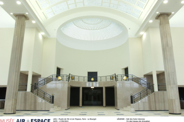 salle des huit colonnes du musée de l'air et de l'espace