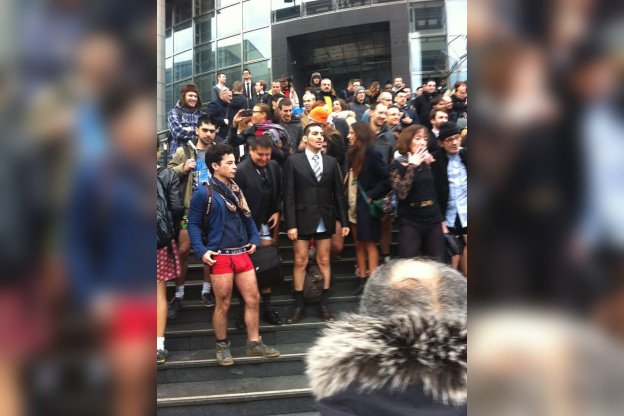 No Pants Subway Ride Paris 2014