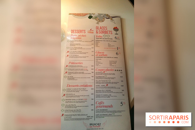 Le Paradis du fruit : nouvelle carte