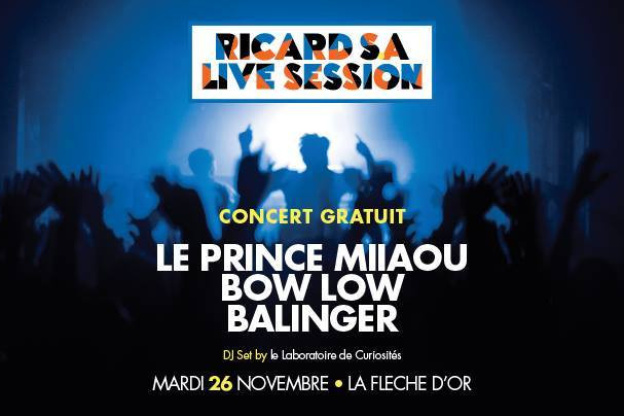 Ricard S.A Live Music Session à La Flèche d'Or : Le Prince Miiaou en concert gratuit