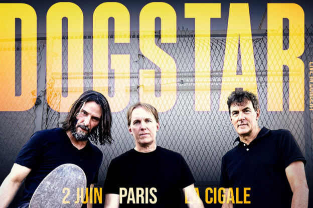 Keanu Reeves en concert à La Cigale à Paris en juin 2024 avec son groupe Dogstar