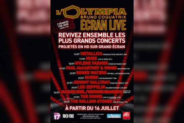 Olympia Écran live : retransmission de concerts de légende sur grand écran
