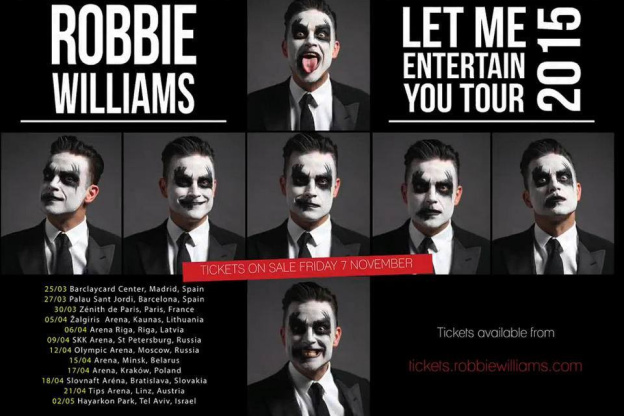 Robbie Williams en concert au Zénith de Paris en mars 2015