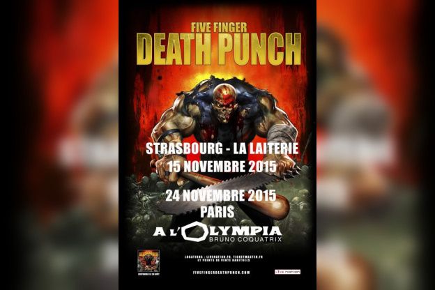 Five Finger Death Punch en concert à l’Olympia de Paris en novembre 2015