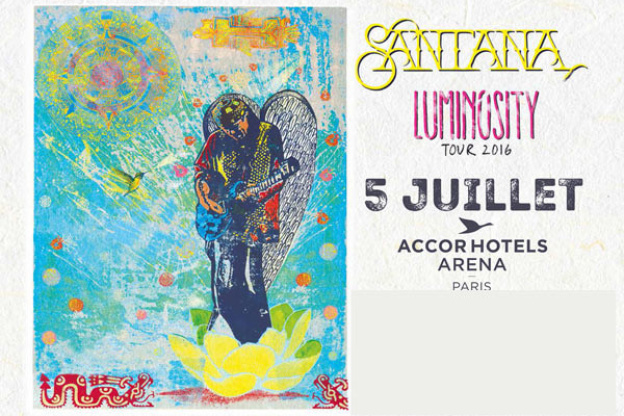 Santana en concert à l'Arena de Paris Bercy en juillet 2016