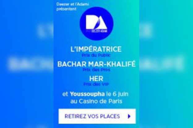Prix Deezer Adami 2016 au Casino de Paris