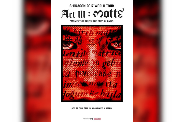 G-Dragon en concert à l'Arena Bercy de Paris en septembre 2017