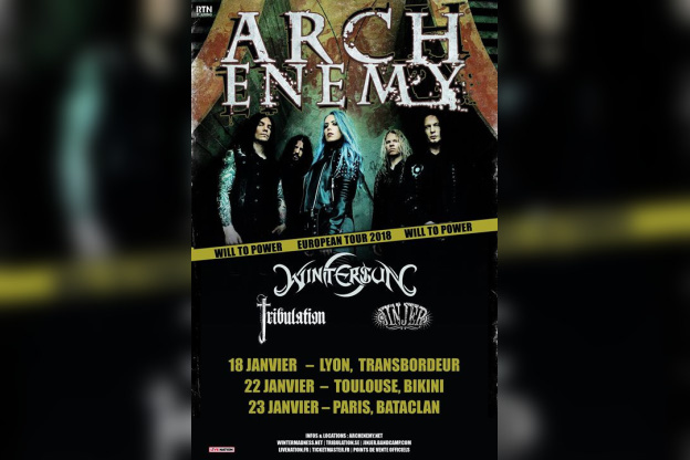Arch Enemy en concert au Bataclan de Paris en janvier 2018 