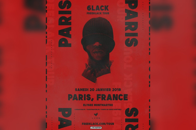 6LACK en concert à L'Elysée Montmartre de Paris en janvier 2018