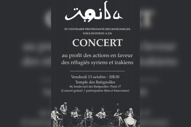 Concert pour les réfugiés syriens et irakiens au Temple des Batignolles 