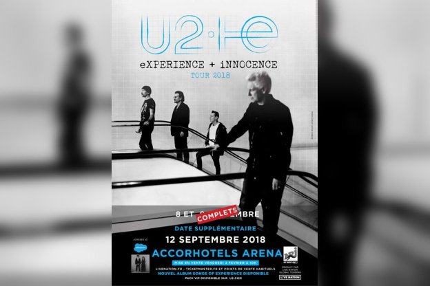 U2 en concert à l'AccorHotels Arena Bercy de Paris en septembre 2018