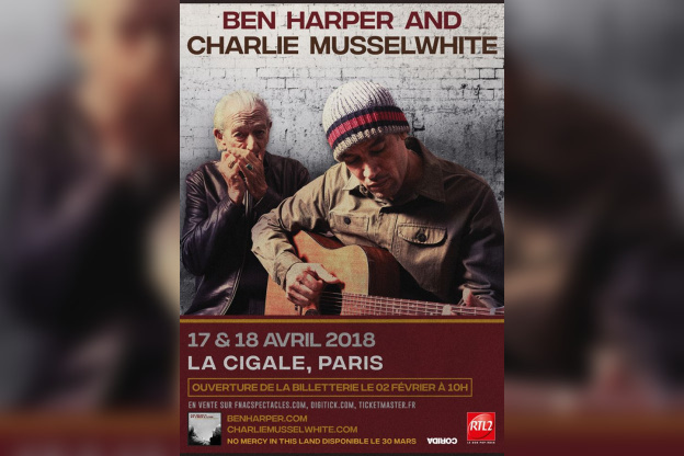 Ben Harper et Charlie Musselwhite en concert à La Cigale de Paris en avril 2018